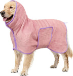 Soft Dog Bathrobe Fast Drying Dog Coat, Super Absorbent Dog Towels for After Bath, Microfiber Pet Robe Adjustable Collar & Belly Warm Keeping Dogs Coat for Pet Dogs & Cats (Green, Large) - Image 10