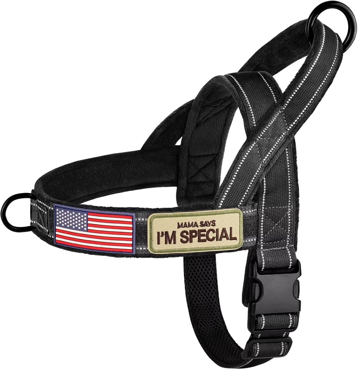 Forestpaw No Pull Dog Harness with Large Handle,Slip on Reflective Vest with Quick Release Buckle,Comfortable Flannel Lining for Medium Large Dogs Walking Training (Includes 3 Patches),Brown L - Image 14