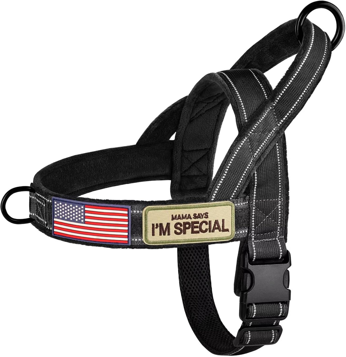 Forestpaw No Pull Dog Harness with Large Handle,Slip on Reflective Vest with Quick Release Buckle,Comfortable Flannel Lining for Medium Large Dogs Walking Training (Includes 3 Patches),Brown L - Image 14