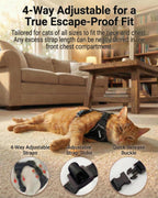 Luxelle breathable mesh outdoor cat harness with reflective straps