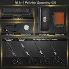 CIICII professional pet styling comb and shears inside black leather storage case