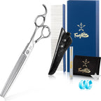 High-end Professional Dog Grooming Curved Thinning Scissors Teeth Blending Shears Pet Texturizing Thinner Blender Shears 7.5 Inch Extremely Very Sharp Made Of Stainless Steel Alloy For Dog Cat Groomer - Image 11