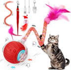 Interactive Cat Toy Ball - Speedy Cat Toys for Indoor Cats with Feather Tails for Chasing, Moving Stimulation Smart Cat Toy for Enrichment, Motion Activated Automatic Rolling Toys to Keep Them Busy - Image 11
