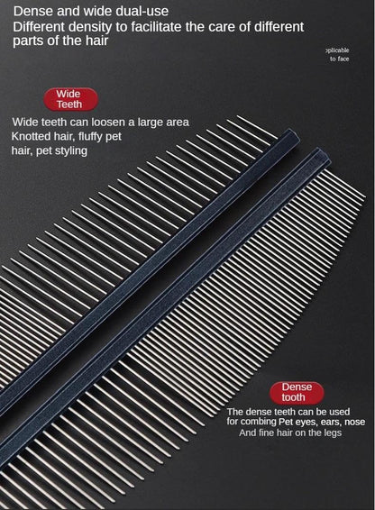 Close up of dual density teeth on generic pet grooming comb