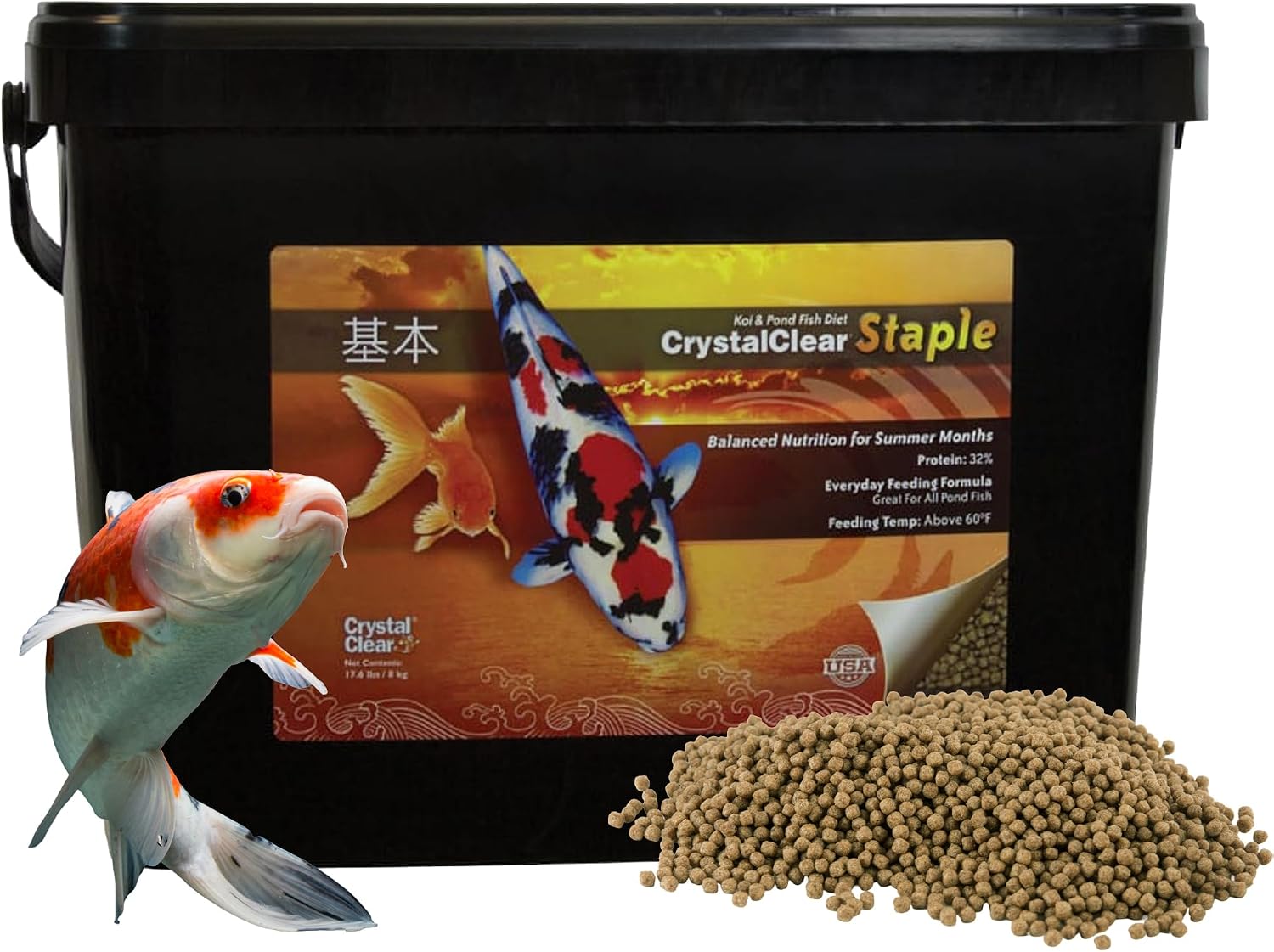 CrystalClear Staple Pond Fish Food for Healthy Koi & Goldfish, Protein Packed Floating Pellets for Summer Nutrition, Easy Digestion, 2.2 Pound Bag - Image 10