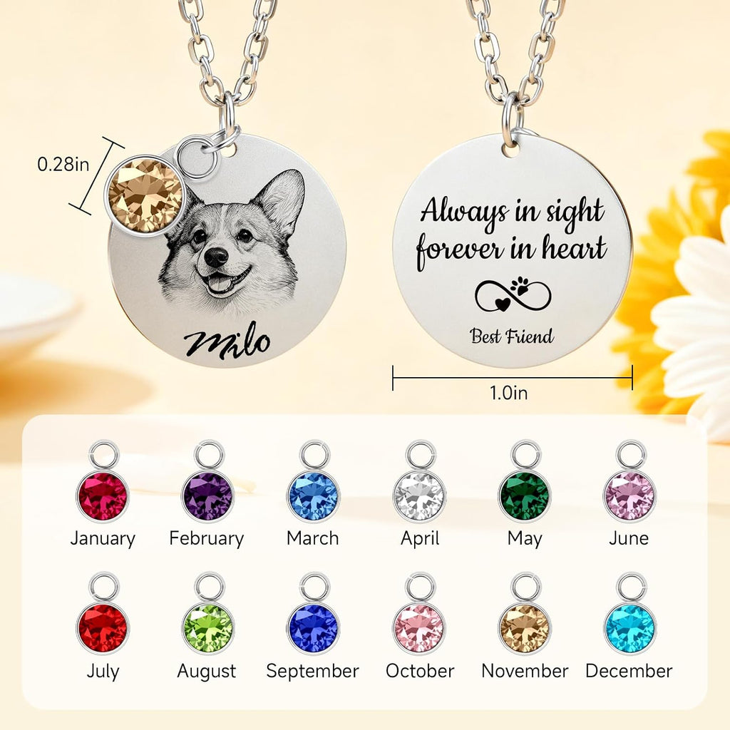 CDBUY customized dog memorial necklace in yellow gold finish