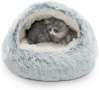 CATISM Plush Hooded Cat Bed, Calming Nest, Self-Warming Cave, Cozy Pod for Indoor Cats or Small Dogs, Removable Washable Cove With Non-Slip Bottom - Image 10