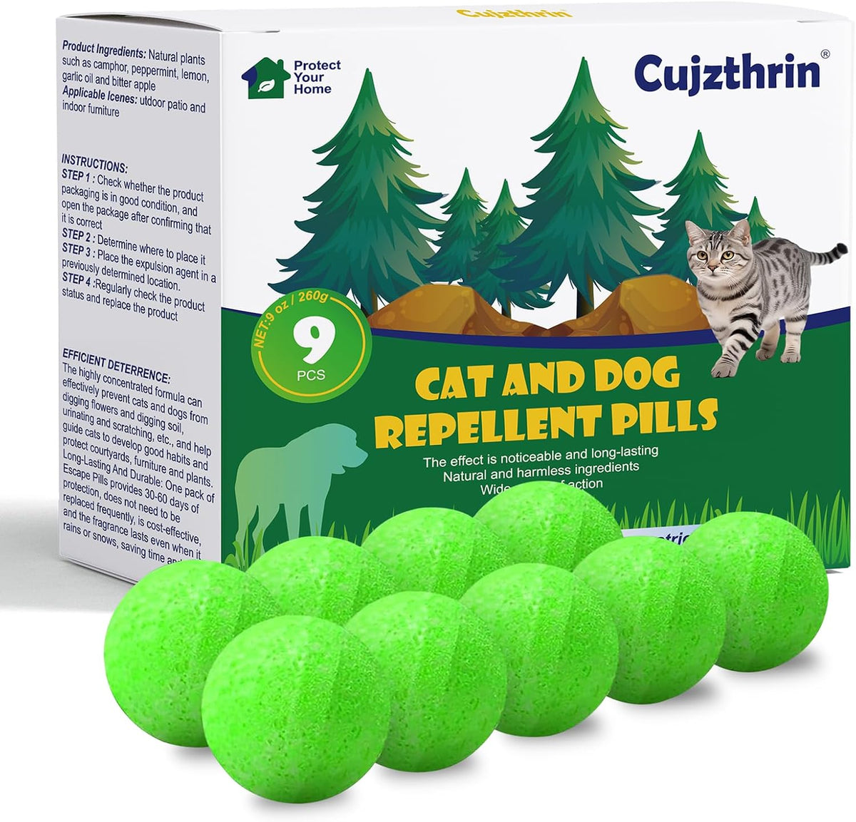 Mimo Style cat repellent balls package front view natural pet deterrent