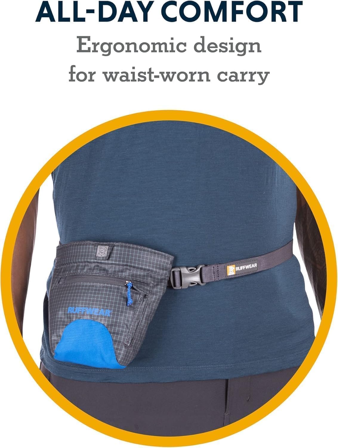 Ruffwear treat bag with clicker compatible loop and key hook storage
