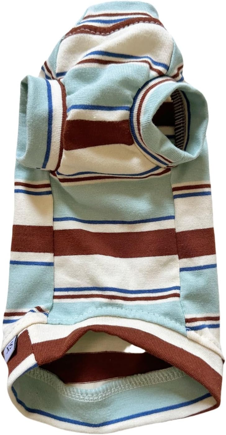 Vintage Stripes Sphynx Hairless Cats Shirt Cotton Cat Turtleneck Pet Clothes Kitten T-Shirts with Sleeves for Sphynx Cornish Rex, Devon Rex, Peterbald (Grey Stripe, X-Small (Pack of 1)) - Image 14