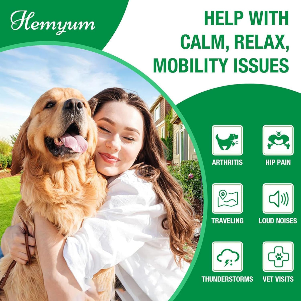 Natural pet hemp supplement for hip and joint pain relief