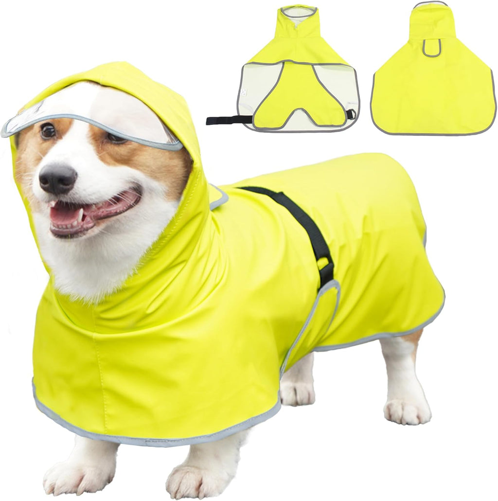 Dog Raincoat Hooded Slicker Poncho - Reflective Lightweight Pet Rain Jacket Coat,Dog Waterproof Raincoat with Adjustable Belly Strap for Small,Medium, Large Dogs - Image 9