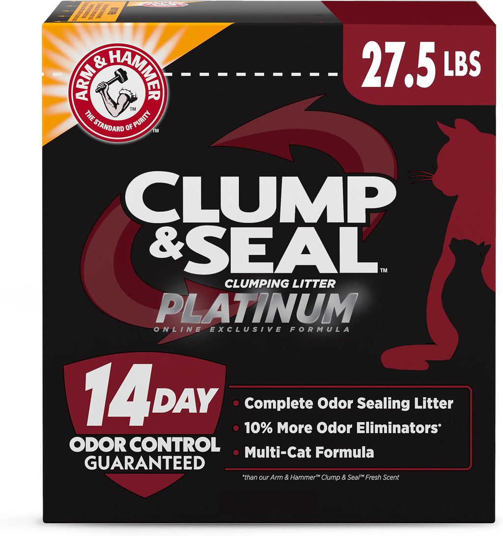 ARM & Hammer Clump & Seal Slide Platinum Multi-Cat Clumping Cat Litter, Easy Clean Technology with No Scrubbing, 14-Day Odor Control, 27.5 lbs - Image 12