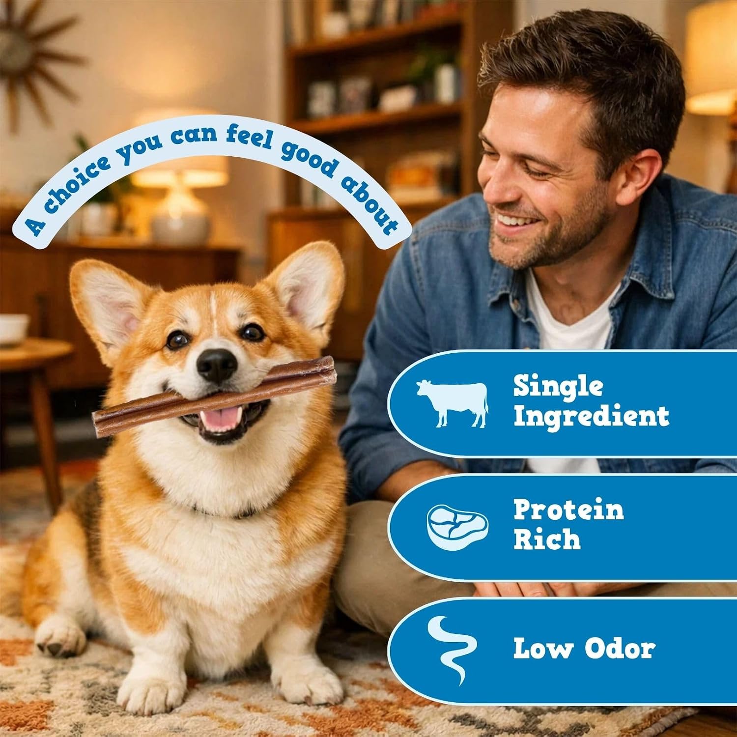 Jack and Pup extra thick beef pizzle sticks five count pack