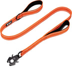 Premium triple layer stitched nylon webbing detailing on a black pet walking lead