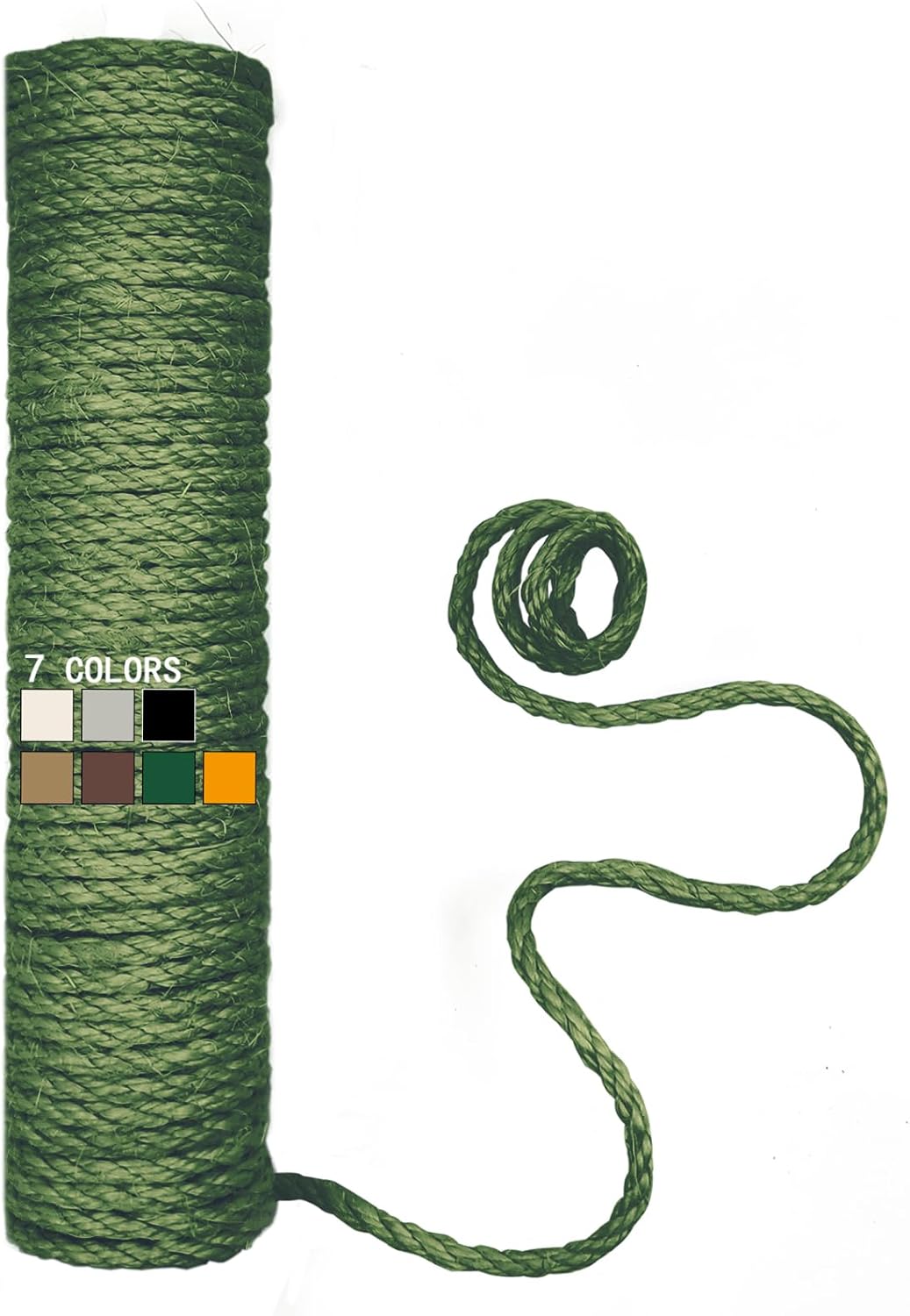 Natural Sisal Rope for Cat Scratcher, 1/4 Inch 32FT Sisal Rope for Cat Scratching Post Repair Replacement, Multi Color Cat Scratch Tree Rope Replacement, Solid Black - Image 10