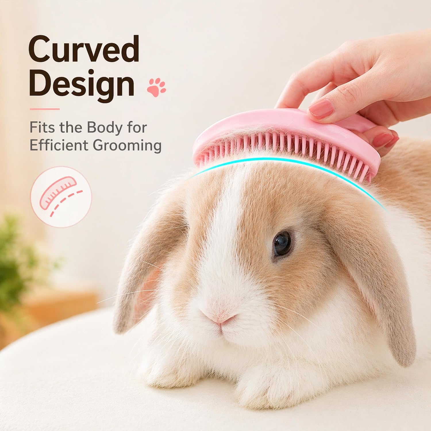 Ergonomic non slip ring handle design of small animal brush