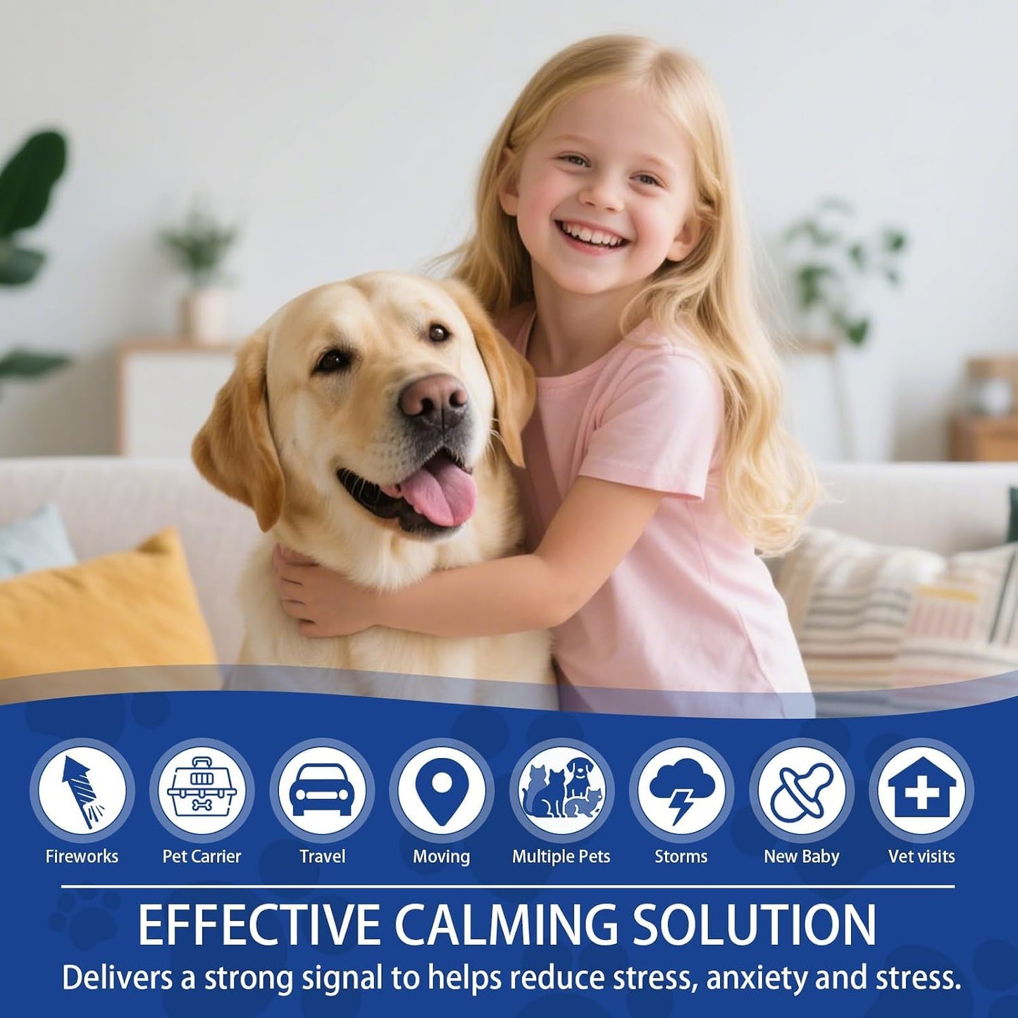 Dog appeasing pheromone diffuser packaging detailing the fourty eight milliliter vial size
