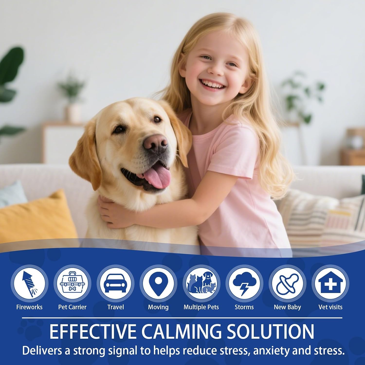 Dog appeasing pheromone diffuser packaging detailing the fourty eight milliliter vial size
