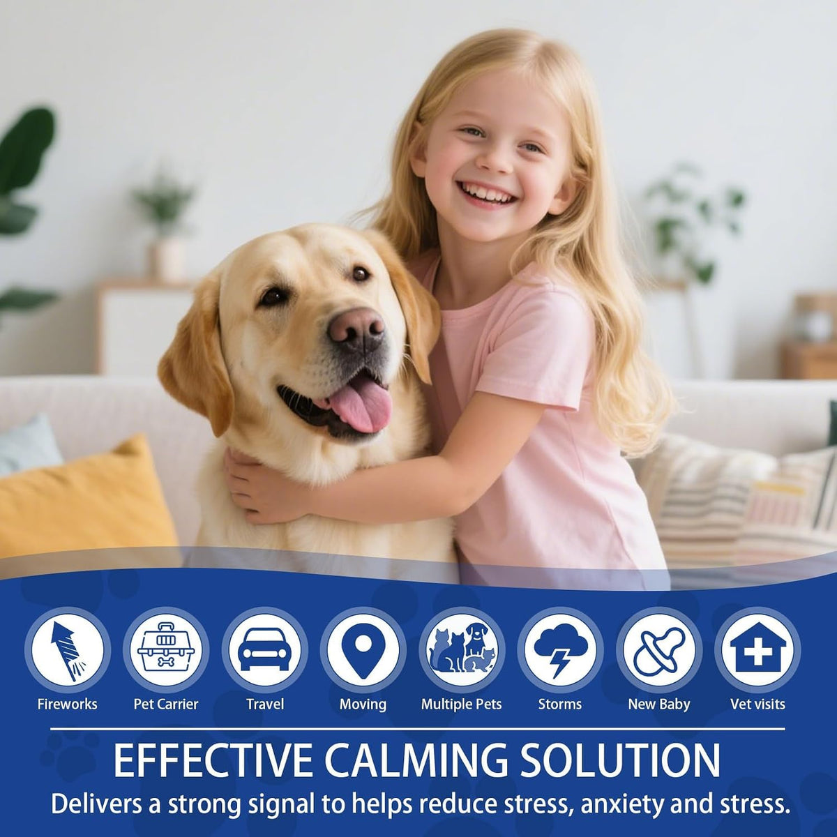 Dog appeasing pheromone diffuser packaging detailing the fourty eight milliliter vial size