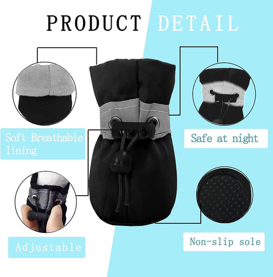 Yaodhaod dog boots with reflective straps for visibility