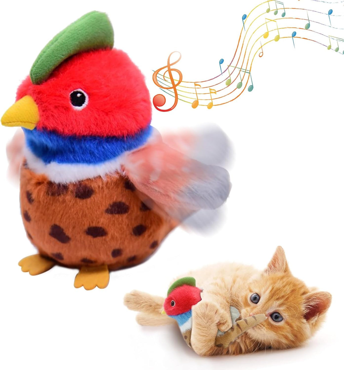Cat Toys, Flapping Wings Sparrow, No Flying, Chirping Bird Interactive Catnip Toy for Kitten or Small Dogs, Touch Activated, Rechargeable - Image 9