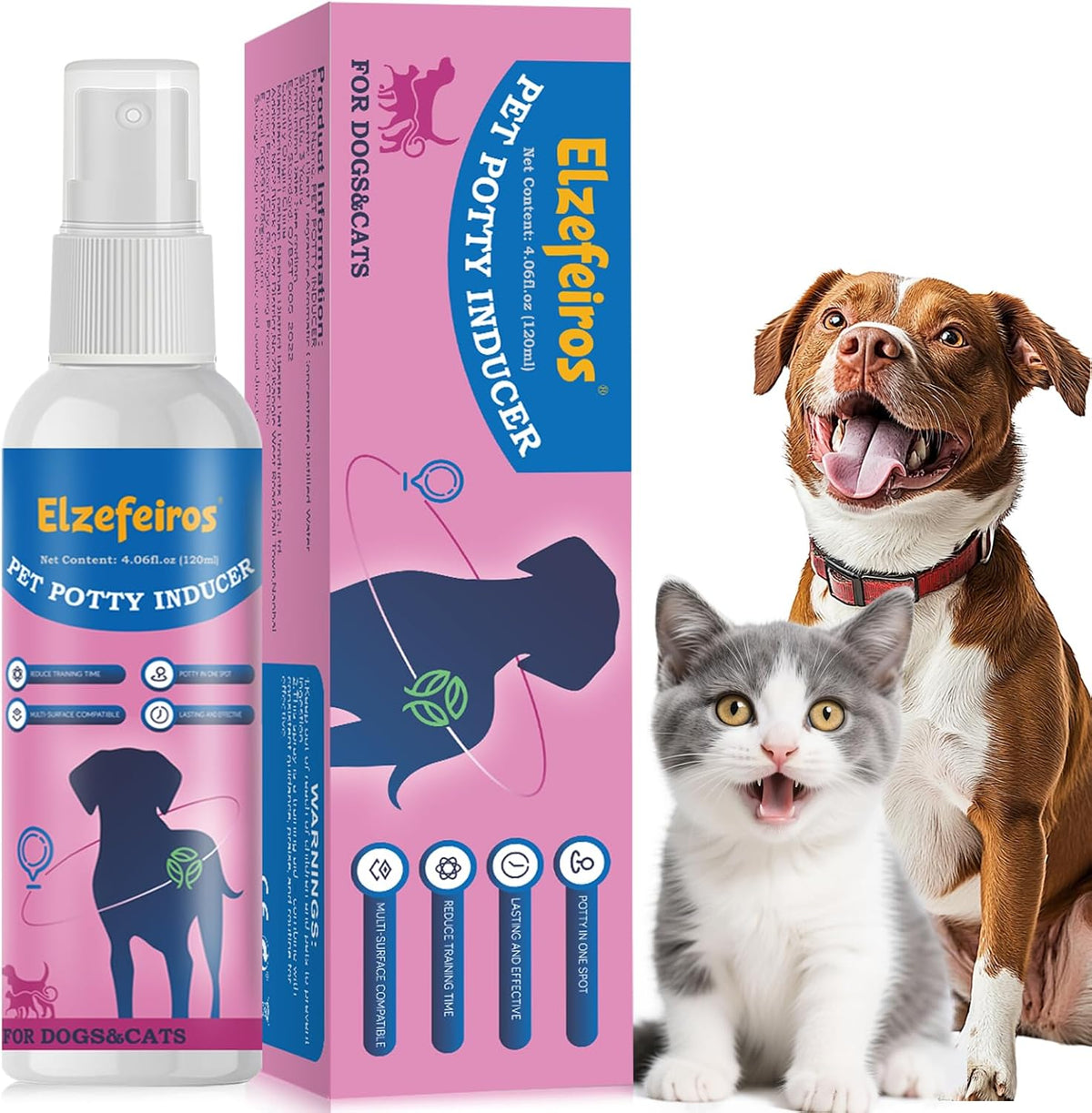 Elzefeiros dog potty training spray front view bottle for puppy housebreaking
