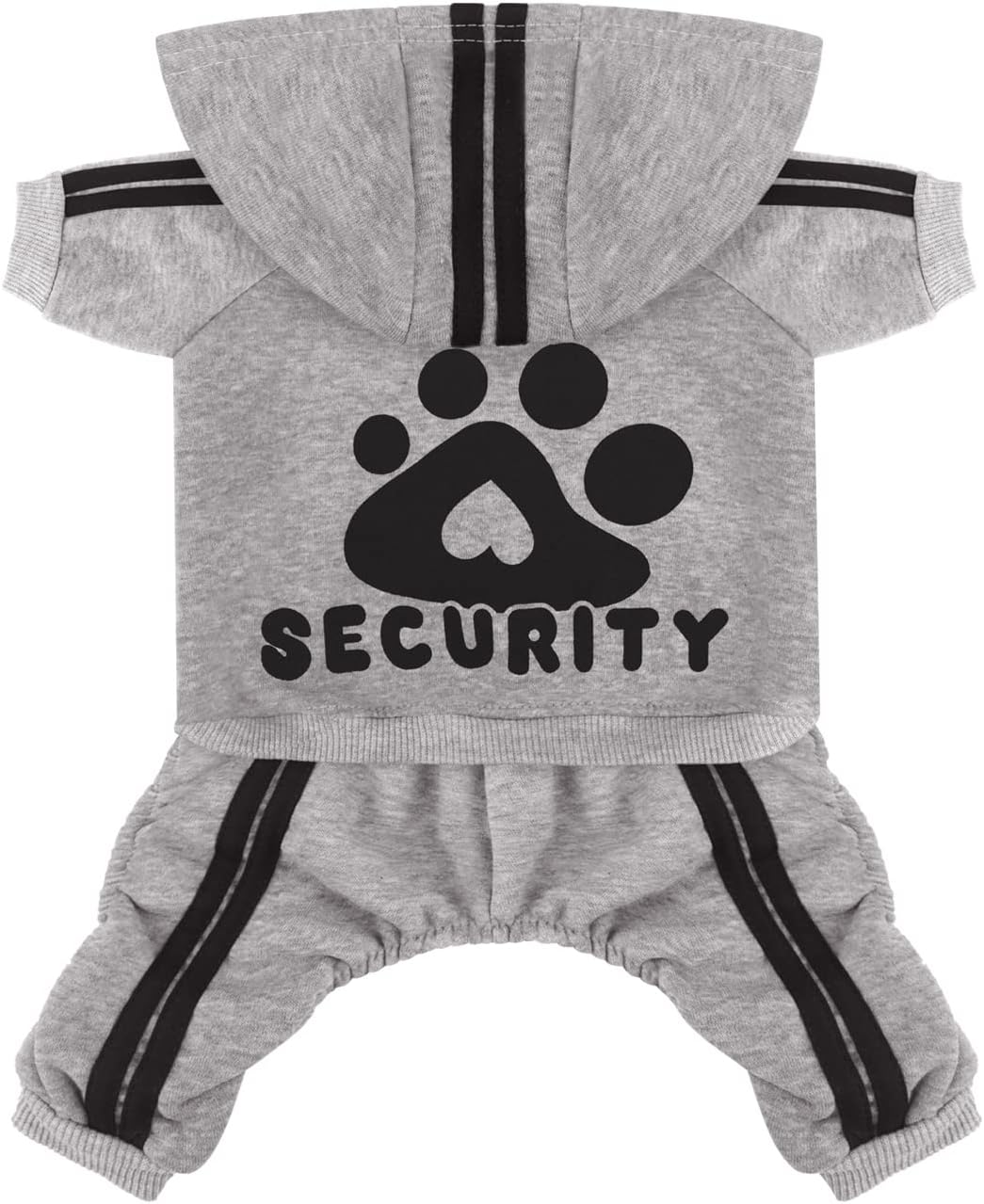 Otunrues dog security hoodie front view showing gray cotton fabric