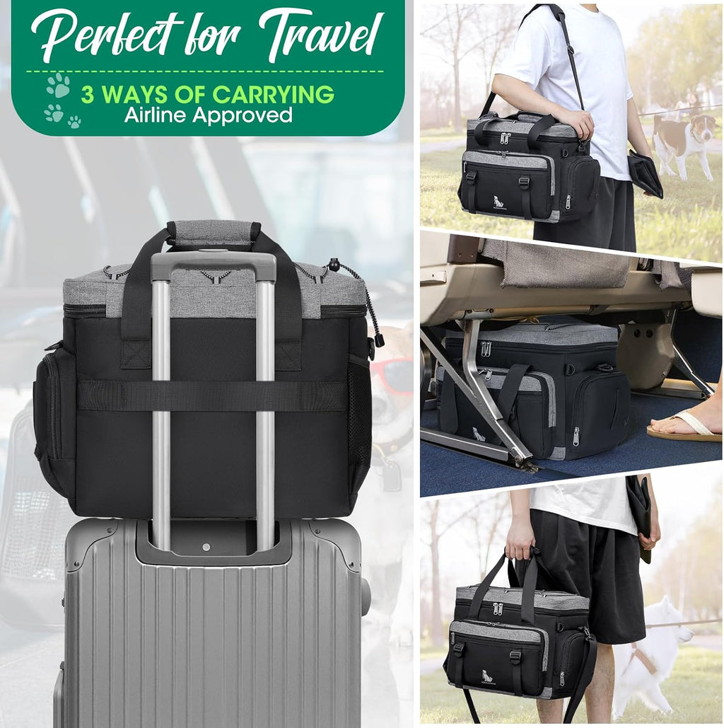 IGOLUMON pet weekend travel kit with built in waste bag dispenser view