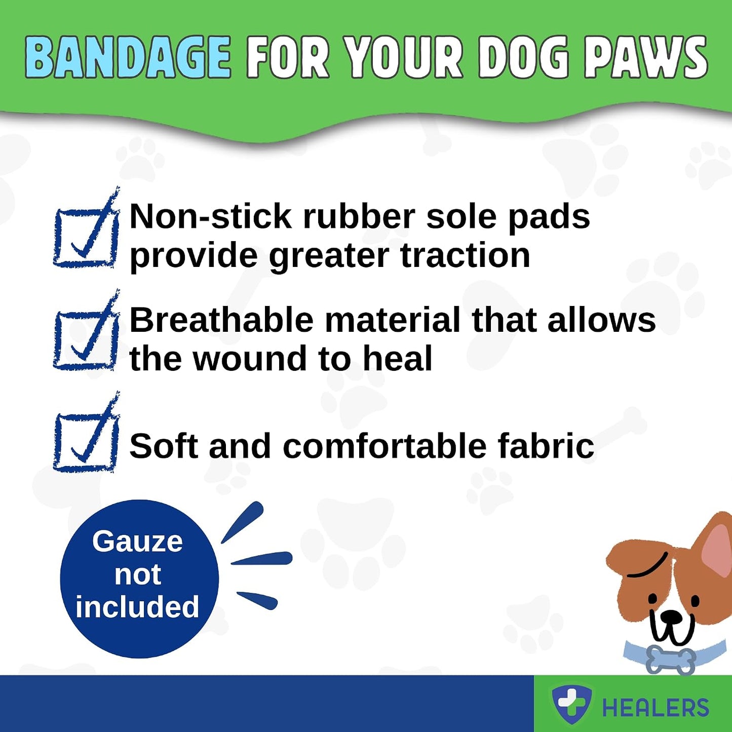 Dog wearing Healers protective medical bootie
