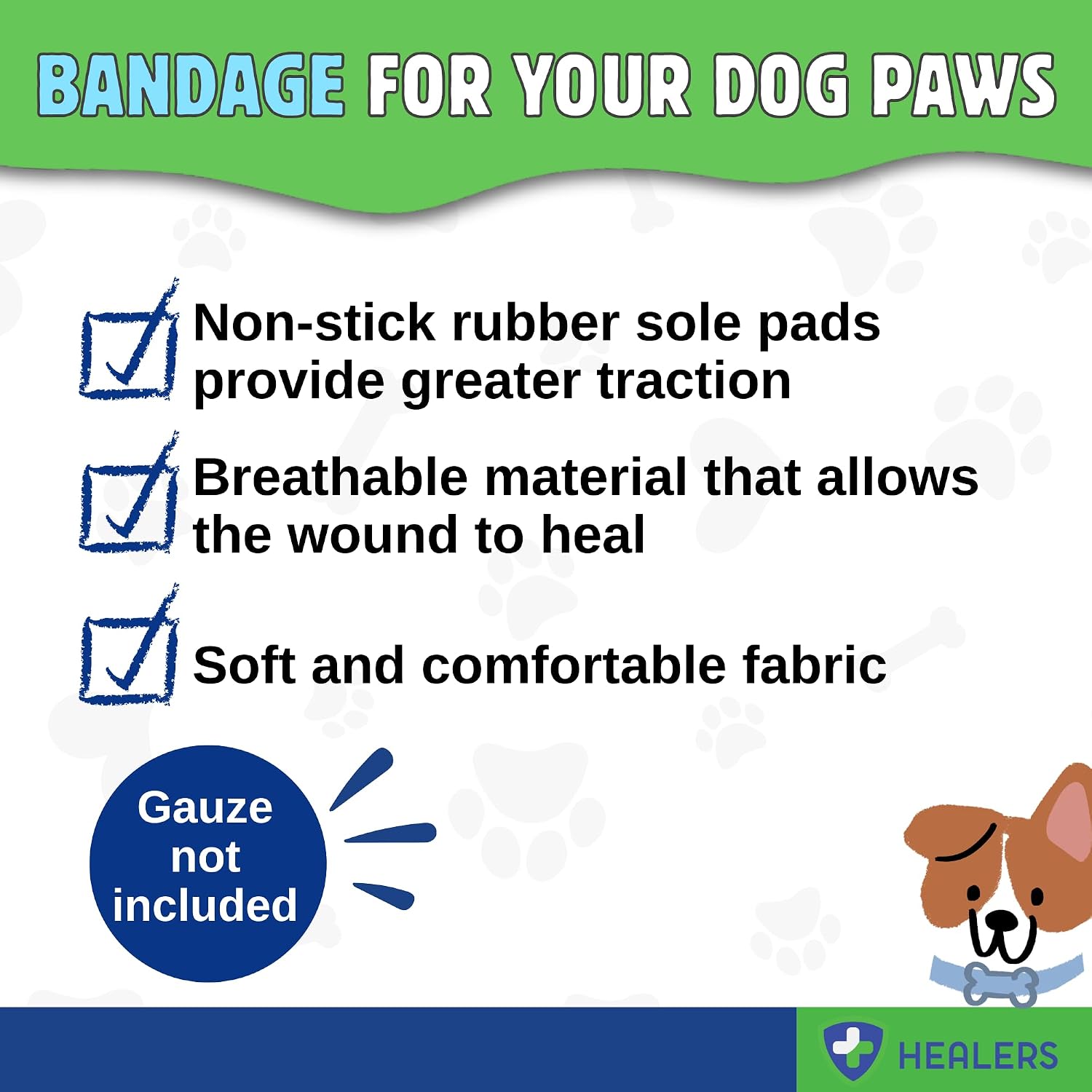 Dog wearing Healers protective medical bootie