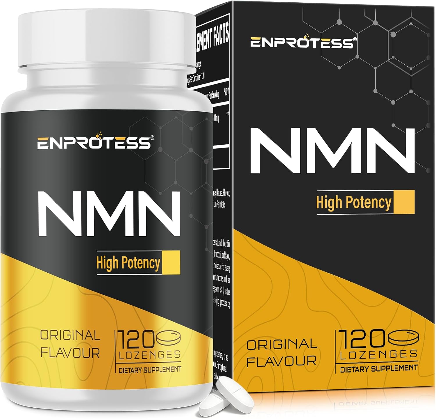 Enprotess NMN 500mg sublingual lozenges bottle front view