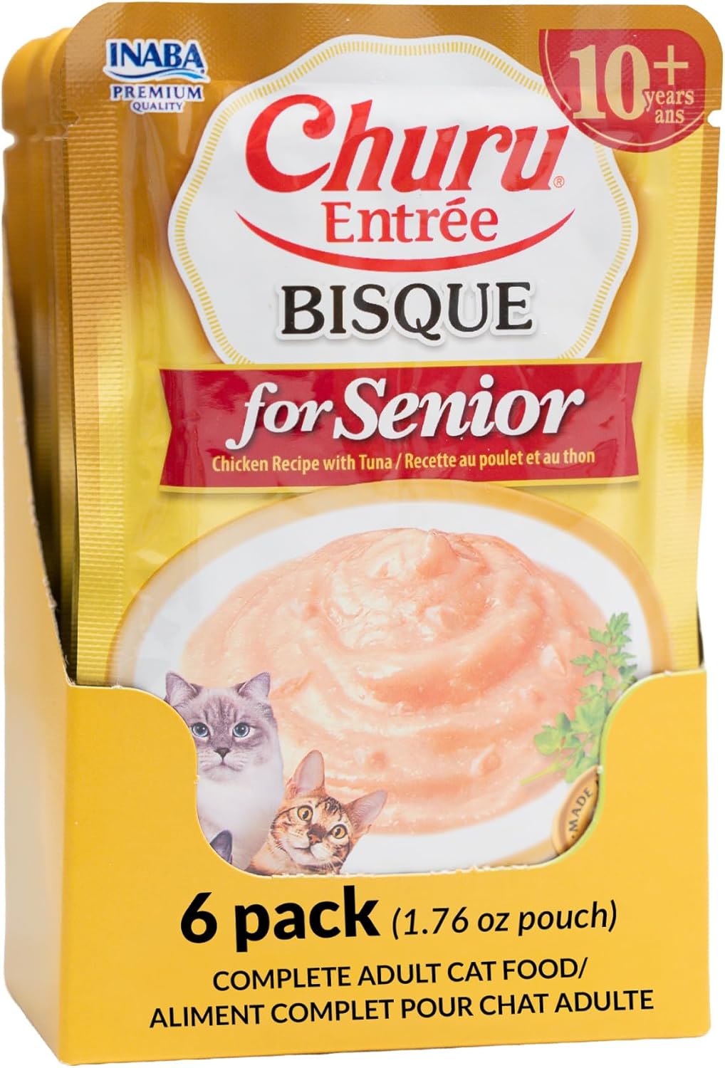 INABA Churu Entre Bisque for Cats, Grain-Free, High Moisture, Prebiotic Wet Cat Food, 1.76oz. per Pouch, 6 Pouches, Chicken with Cheese Recipe - Image 14