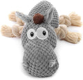 Sedioso donkey grey plush dog toy front view for large breed interactive play