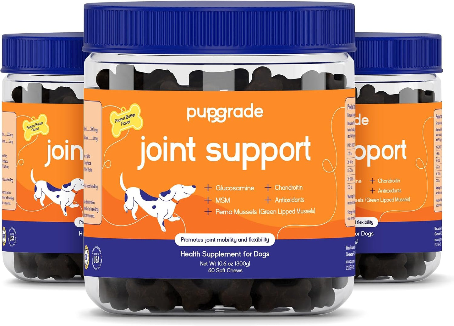 PupGrade canine daily hip and joint health supplement chew close up view