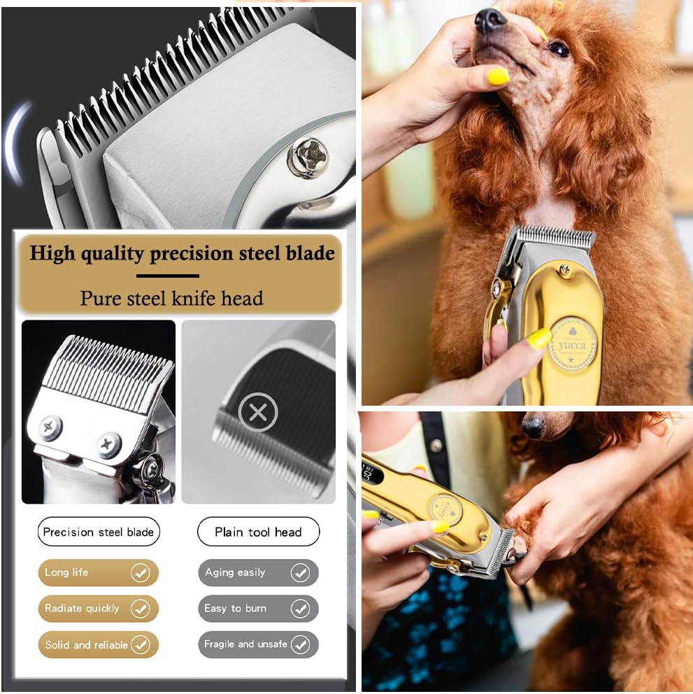 Yucca electric animal clippers with premium metal blade for thick coats