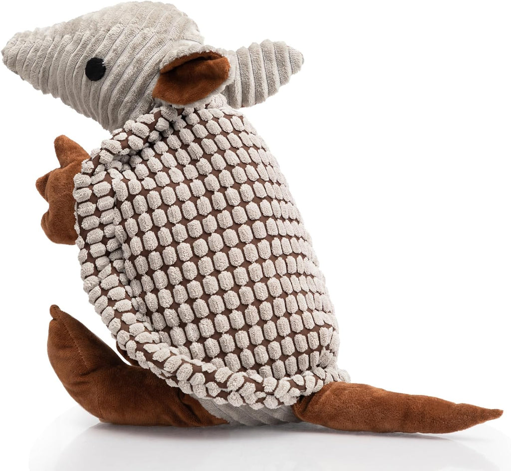 Hollypet Plush Dog Squeaky Toy Stuffed Armadillo Animal Pet Puppy Chew Toys with Clean Teeth for Small Medium Large All Breed Sizes Dogs, Gray, 8 in - Image 11