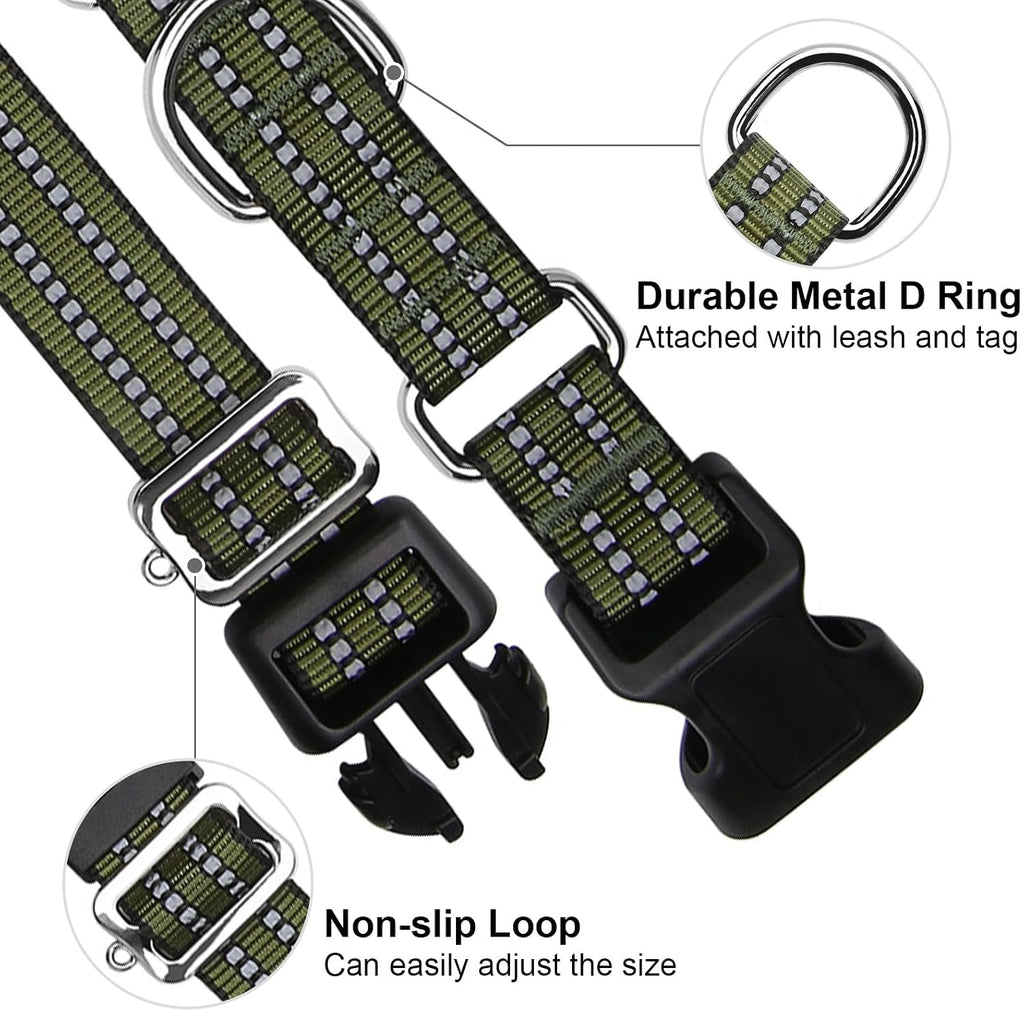 Close up view of the Joyeeiioo dog collar quick release buckle