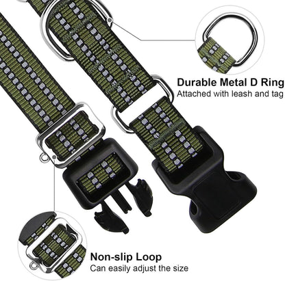 Close up view of the Joyeeiioo dog collar quick release buckle