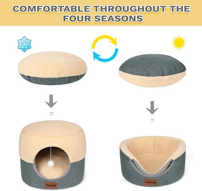 KISIMUY two in one small dog bed showing the non slip rubber base padding for floor stability
