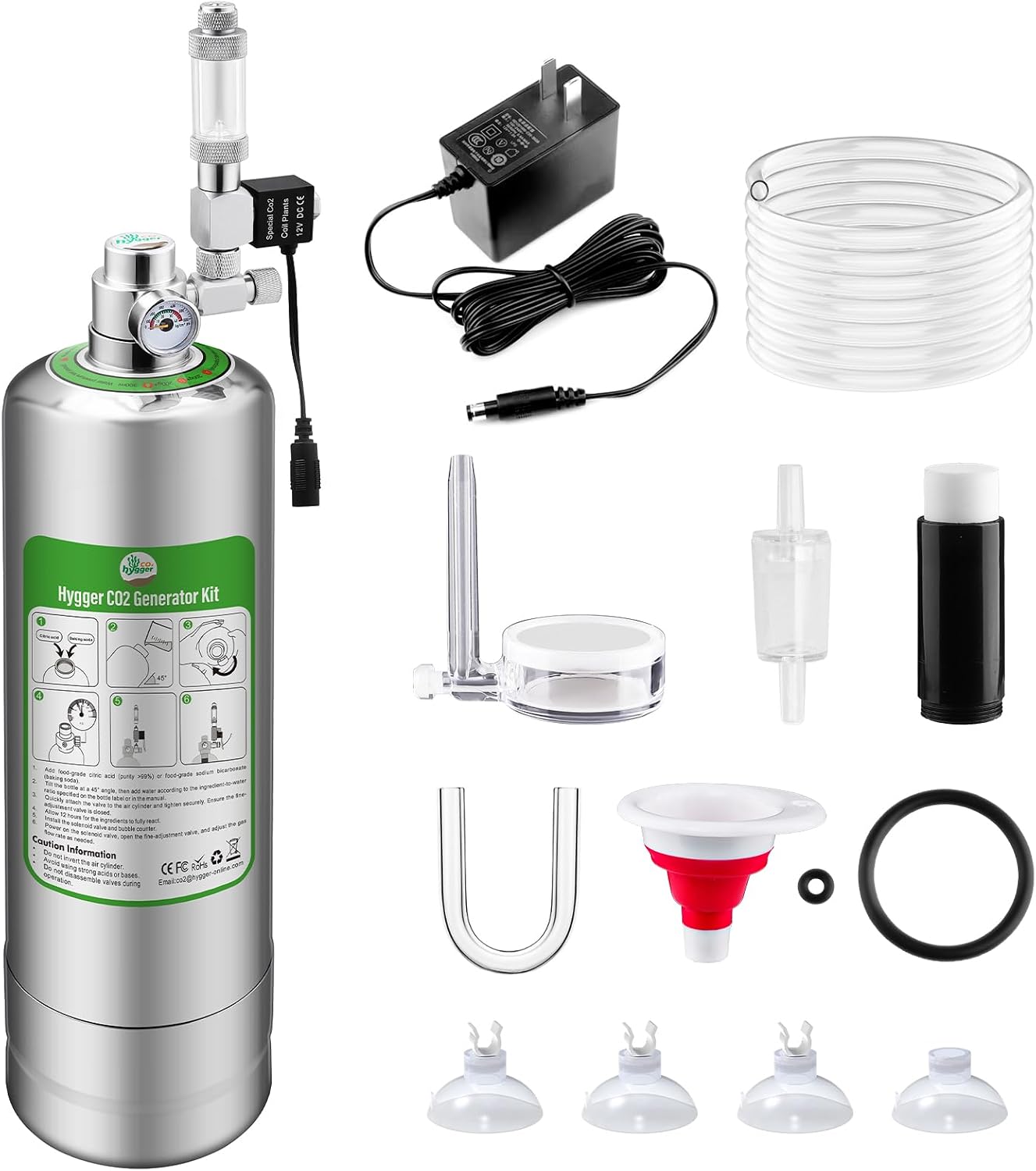 2L Aquarium CO2 Generator System, CO2 System Kit with Regulator and Needle Valve for Aquarium Plants Tanks - Image 9
