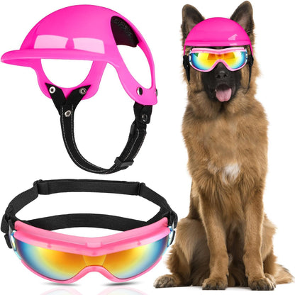 SlowTon Dog Helmet and Goggles - UV Protection Doggy Sunglasses Dog Glasses Pet Motorcycle Helmet Hat with Ear Holes Adjustable Belt Safety Hat for Small Medium Large Dogs Puppy Riding (Black, S) - Image 9