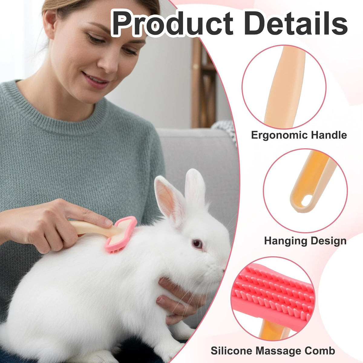 Yuanan small pet massager and bath brush for chinchillas and rabbits