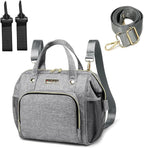 FHELAD small diaper bag front view in gray