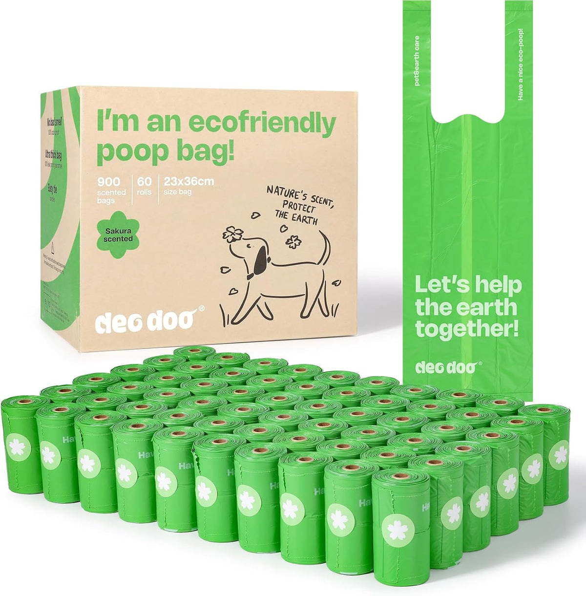Heavy duty easy tie handle pet clean up bags