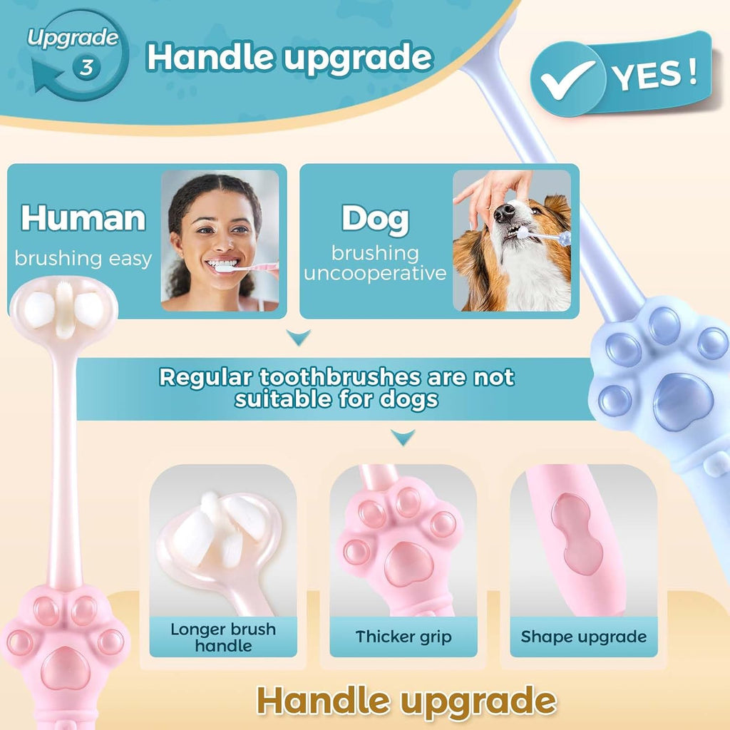 Gluckelk 3-sided toothbrush cleaning puppy teeth
