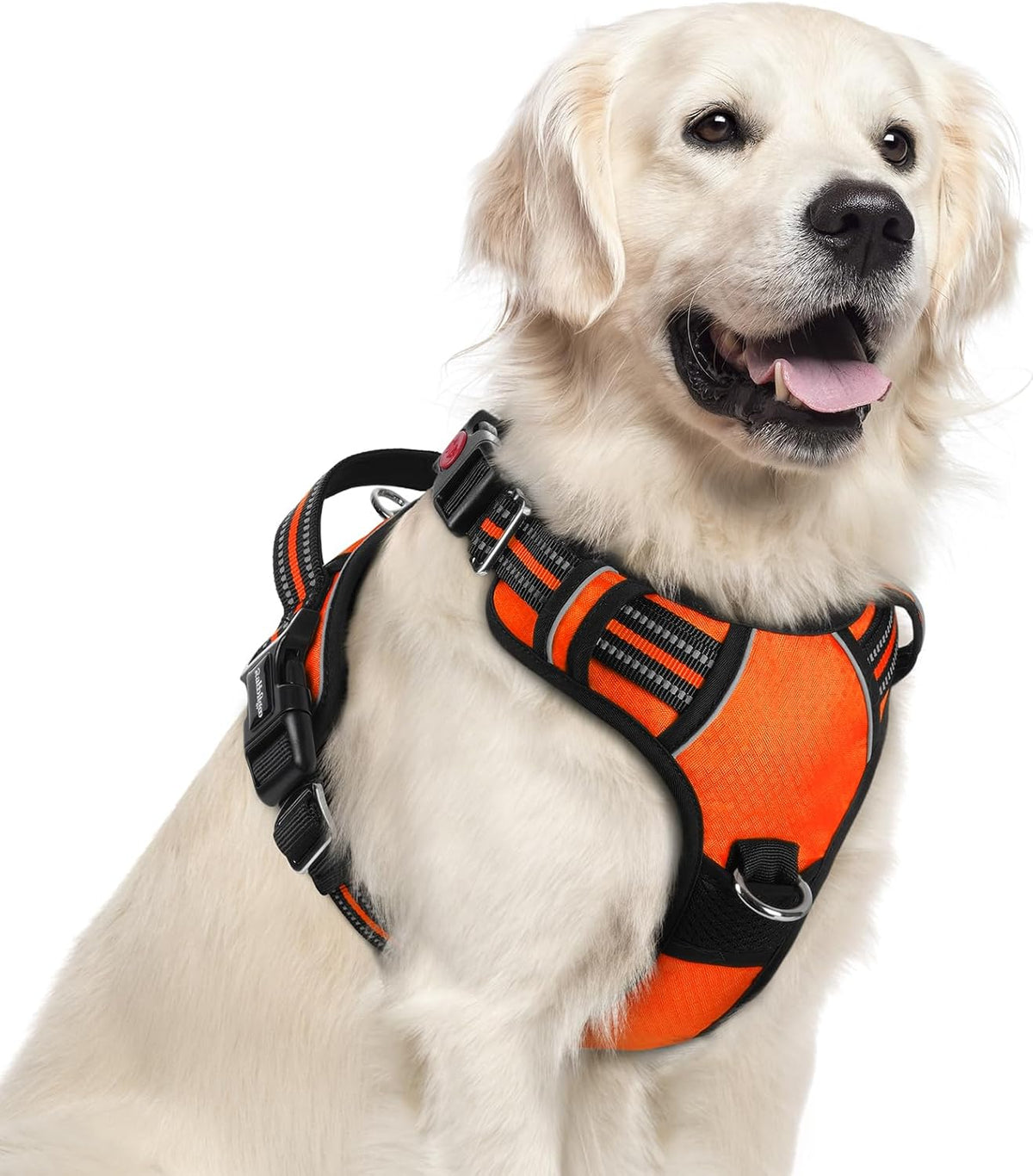 rabbitgoo Dog Harness for Large Dogs, 3 Buckles Easy On & Off No Pull Pet Vest, Soft Padded Walking Pet Harness with Control Handle, Adjustable and Reflective, Pink, L - Image 12
