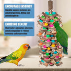 Parrot Toys for Large Birds, Multicolored Wooden Blocks Bird Chewing Toy Parrot Cage Bite Toy or Macaws Cokatoos African Grey and Large Medium Birds - Image 5
