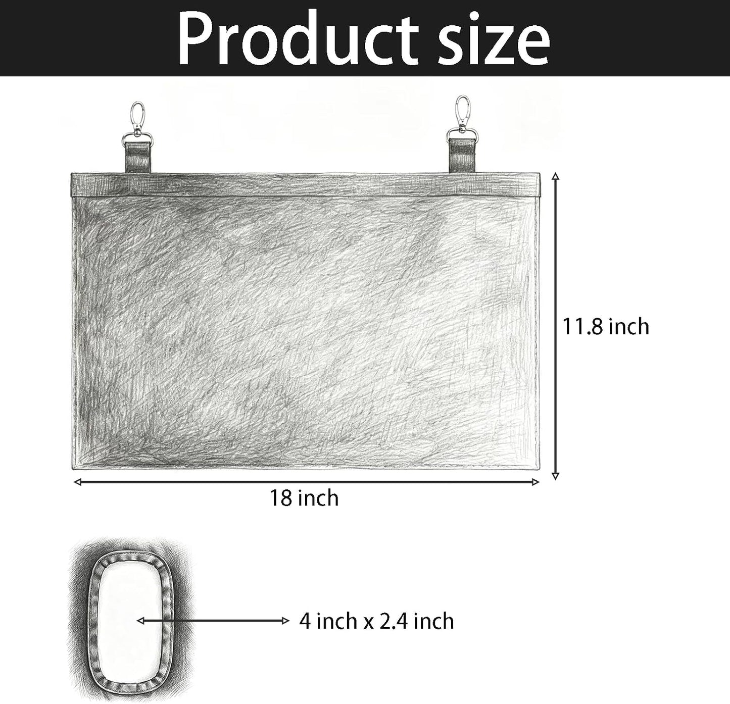 Rabbit Hanging Hay Feeder Bag Large Capacity Small Animal Hay Dispenser 600D Oxford Cloth Rabbit Hay Storage Bag for Bunnies Guinea Pigs Chinchillas (Black) - Image 5