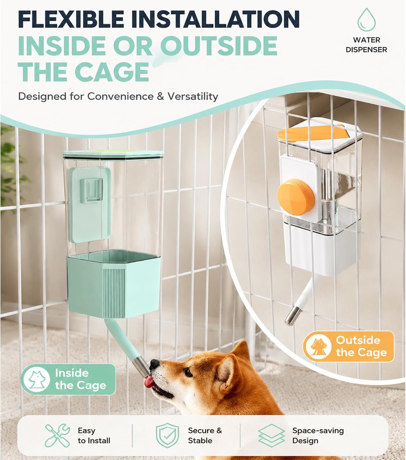 47OZ No-Drip Small Animal Water Bottle, Large Capacity Leakproof Hanging Pet Water Dispenser for Cage Crate, Water Feeder for Guinea Pig, Hamster, Rabbit, Ferret, Chinchilla (White) - Image 7